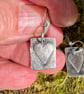 Oxidised sterling silver heart tag earrings - Image 3