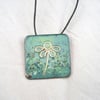 Green Meadow enamelled pendant