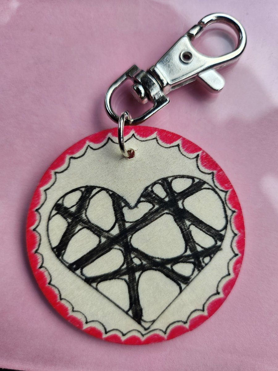 Hand drawn heart keyring