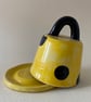  Mini yellow polka dot ceramic cloche.  - Image 2