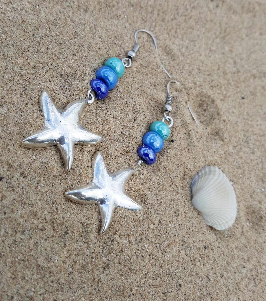Handmade Sea & Starfish Earrings 