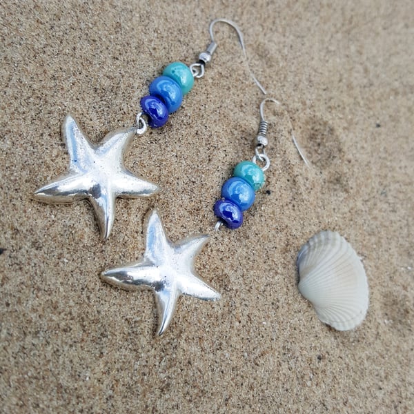 Handmade Sea & Starfish Earrings 