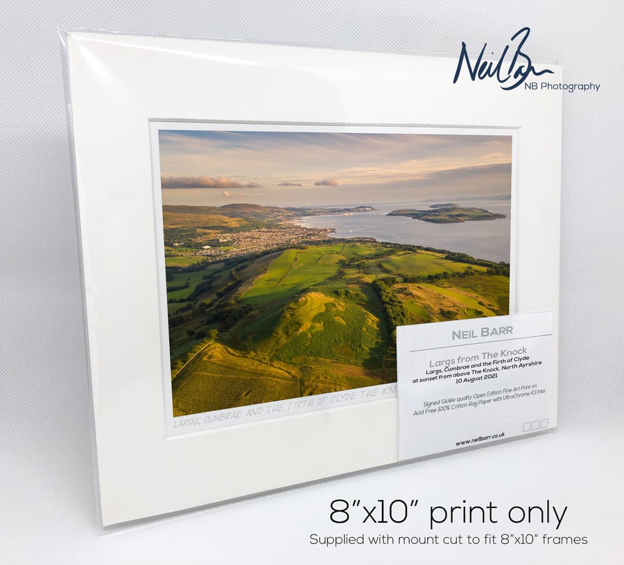 Largs, Cumbrae & Firth of Clyde from The Knock - A5 (10" x 8") Unframed Print