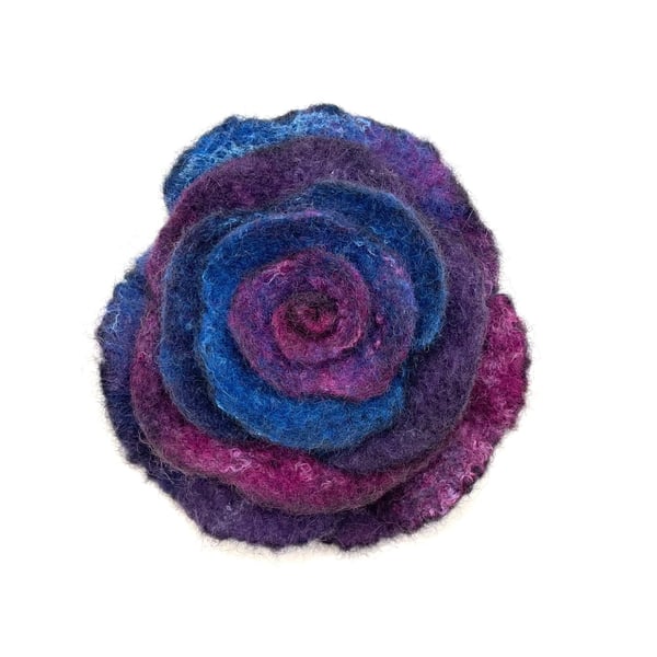 Felt Flower Brooch Unique Handmade Colourful Jewelry Gift For Her Rose Brooch Pi