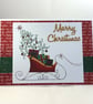 Christmas sleigh handmade Christmas card - Image 1