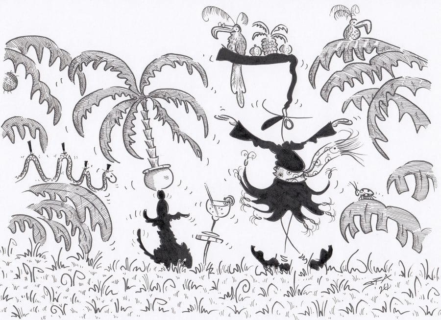 'An Exotic Afternoon' an A4 sized original artwork