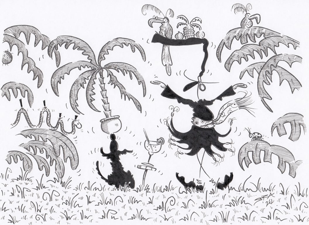 'An Exotic Afternoon' an A4 sized original artwork