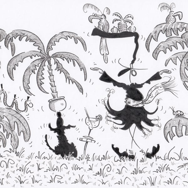 'An Exotic Afternoon' an A4 sized original artwork