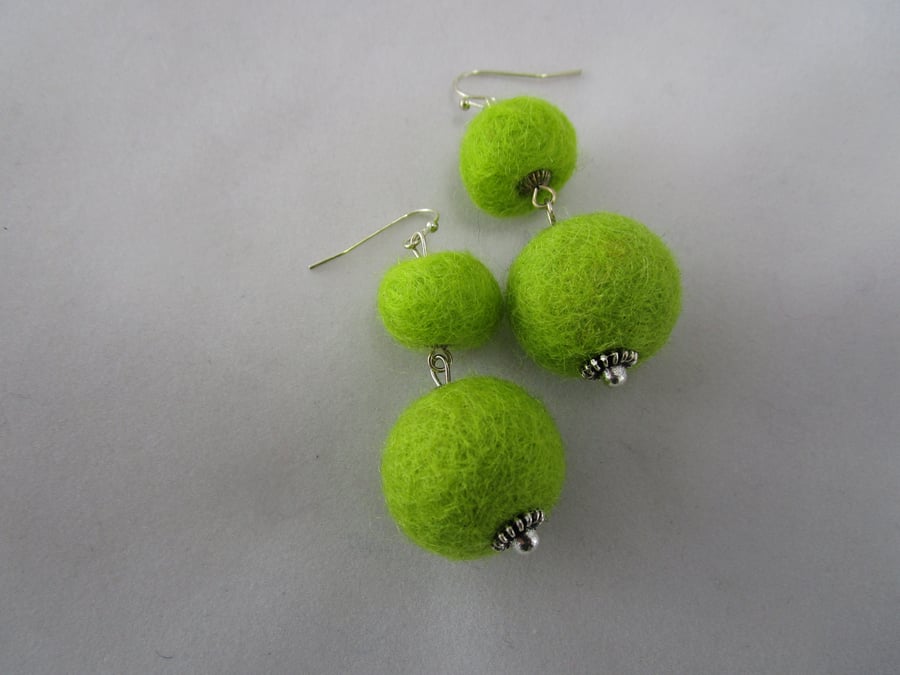 Handmade wool felt earrings