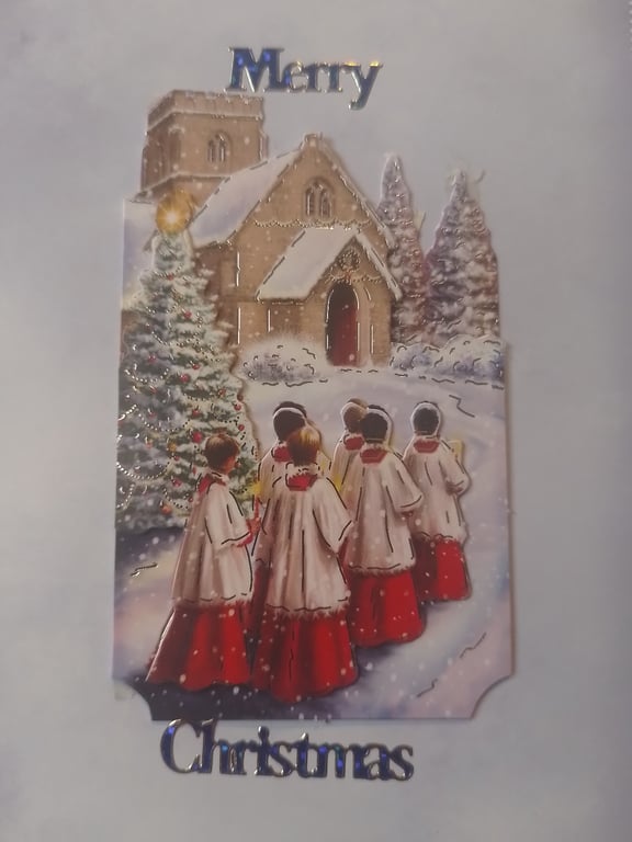 Choir Boys Parading to Church Christmas card