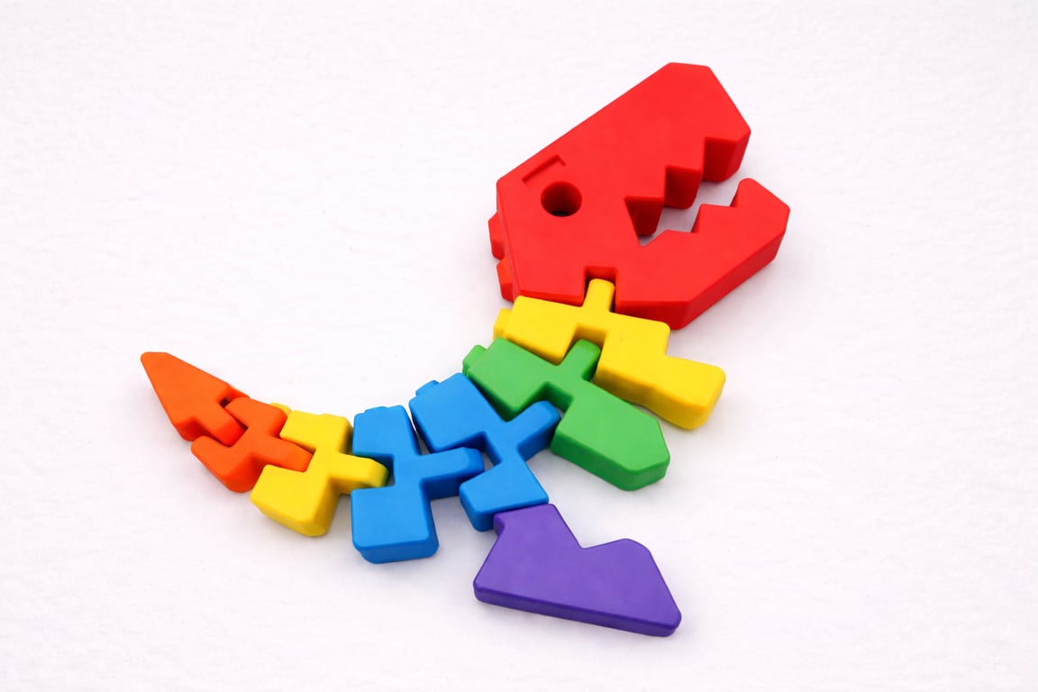 Flexi Articulated Dinosaur 3D Printed Figure 120mmx80mm Fully Customisable