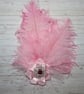 Pale Candy Pink Regency Ostrich Feather Clip – Vintage Headpiece