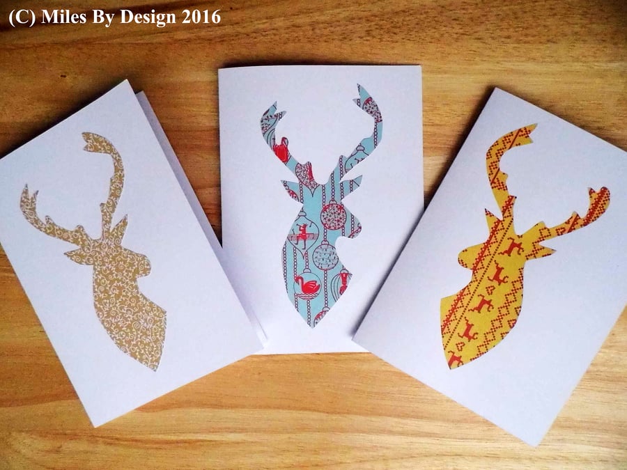 3 Stag Christmas Cards