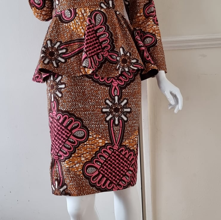 African Ankara Handmade Fitted Flared Dress - Folksy