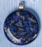Beautiful fused grass dichroic round pendant blues purples sparkly - Image 5