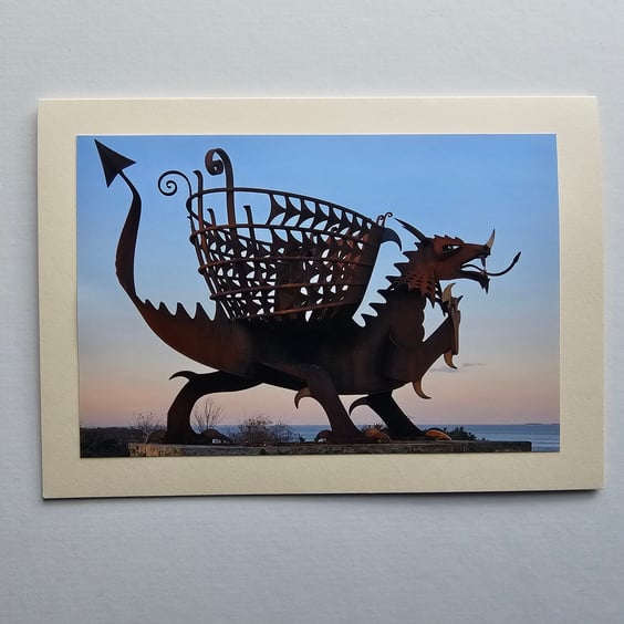 Welsh Dragon Beacon Landmark Photographic Card Size 7" x 5" Blank Card