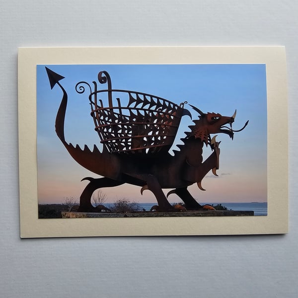 Welsh Dragon Beacon Landmark Photographic Card Size 7" x 5" Blank Card