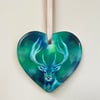 Stag Heart ceramic tree ornament - Christmas Stag decoration