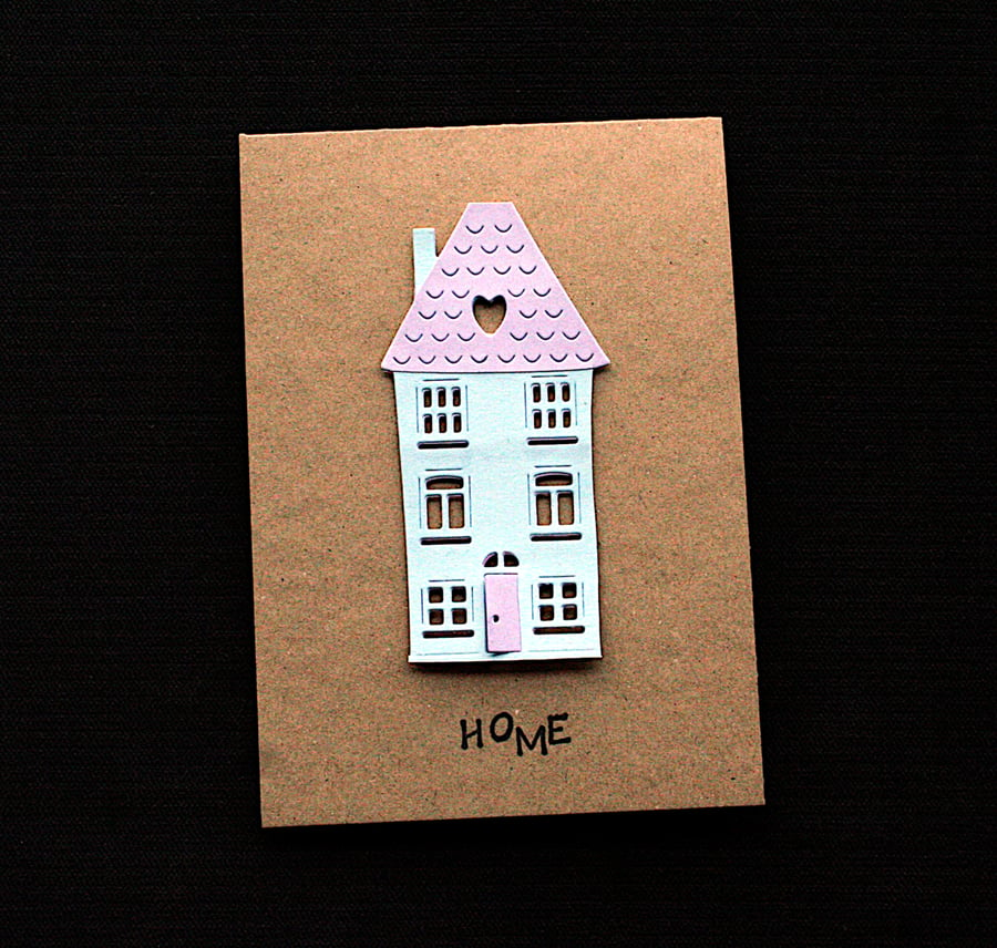 Blue Home - Handcrafted New Home Card - dr21-0030 