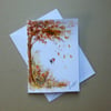hand painted all occasion blank inside greetings card ( ref FA5 K4 )