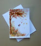 hand painted all occasion blank inside greetings card ( ref FA5 K4 )