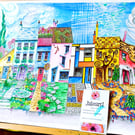 Colourful artists houses illustration art print