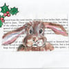 Hare Christmas Card. Original painting. One off artwork