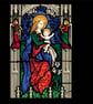 291 Cross Stitch Pattern Christmas Madonna and child with angels stained glass - Image 1