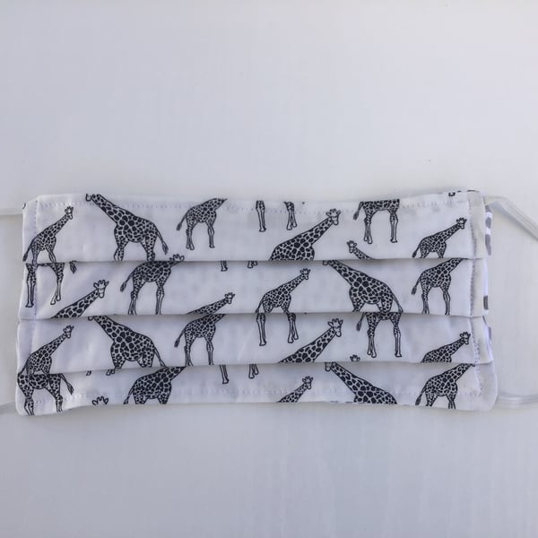 Giraffe Face Mask (White and black)