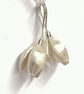 Double Snowdrop pendant hand made from Sterling Silver
