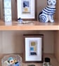 Colourful Combinations Yellow Blue Turquoise Handstitched Geometric Art Pictures - Image 4