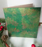 Christmas Gelli Printed Art Greeting Cards Set One Off Holly - Image 3