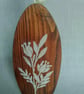 Hand Painted Wooden Vase Upcycled Dark Stained Stenciled Vase with Dried Flowers - Image 3
