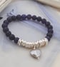 Purple jade & silver sweetie rings bracelet - Image 1