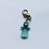 Beaded Angel Zipper Pull Bag Charm in Turquoise 