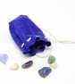 Royal blue suede drawstring pouch - Image 4