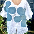 Upcycled linen top Size medium 