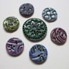 Set of 7 mixed colours ceramic buttons