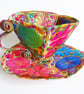 Teacup and Saucer Textile Art Sculpture Free Machine Embroidery  - Image 4
