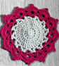 Handmade Crochet Flower Coasters Set of 6 with Basket - Image 3