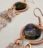Labradorite Heart & Copper Cascade Earrings - Image 5