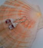 White Flower Bead, Silver Bead Cap and Glass Bead with a Silver Centre, Earrings - Image 2