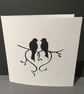 Paper Cut Love Birds - Valentine's Day Card, Wedding, Anniversary, Engagement