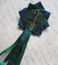 Regency Tartan Jewel Hair Clip – Scottish Tartan Ruffle & Ribbon - Image 4