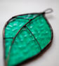 Teal leaf stained glass suncatcher - Image 5