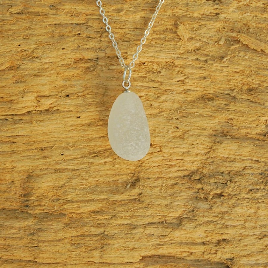 Sea glass droplet pendant