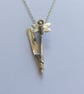 Sterling Silver & 9ct Gold Dainty Daffodil Pendant  - Image 4