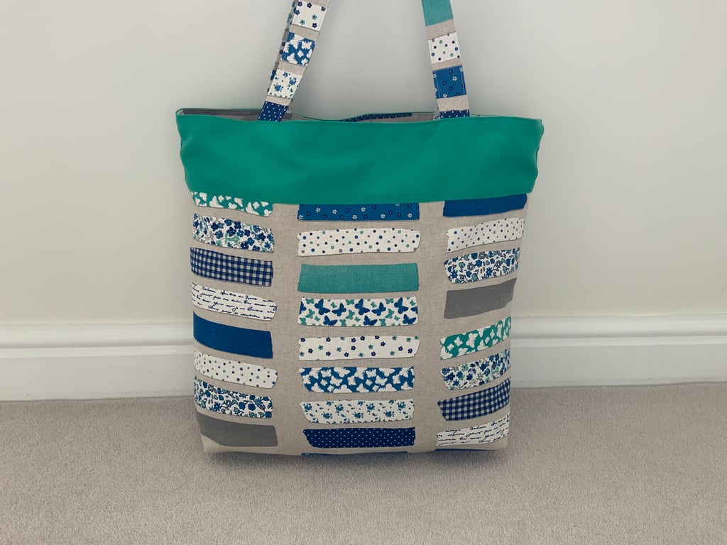 Reversible Large Fabric Tote Bag, Shopping Bag, Teachers Bag