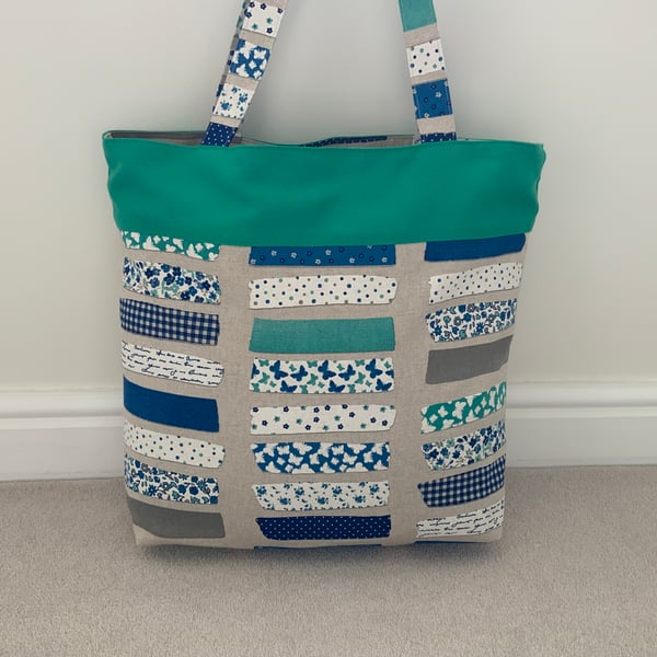 Reversible Large Fabric Tote Bag, Shopping Bag, Teachers Bag