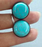 Men’s Turquoise Coloured Howlite Bezel Set Gunmetal Cufflinks Gift Boxed - Image 4
